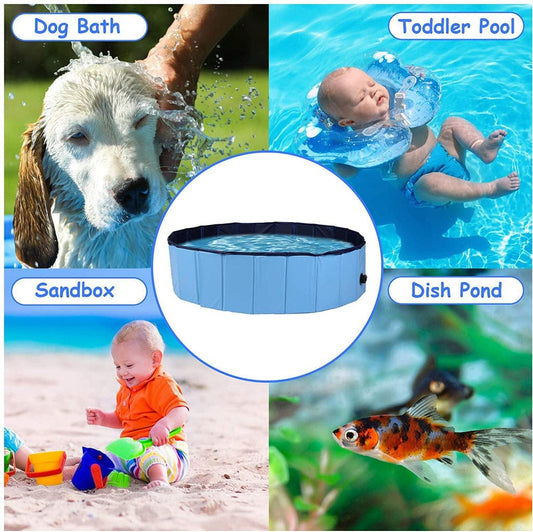 Foldable Dog Pet Swimming Pool Slip-Resistant PVC Kiddie Pool Collapsible Bathing Tub for Dogs and Cats
